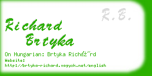 richard brtyka business card